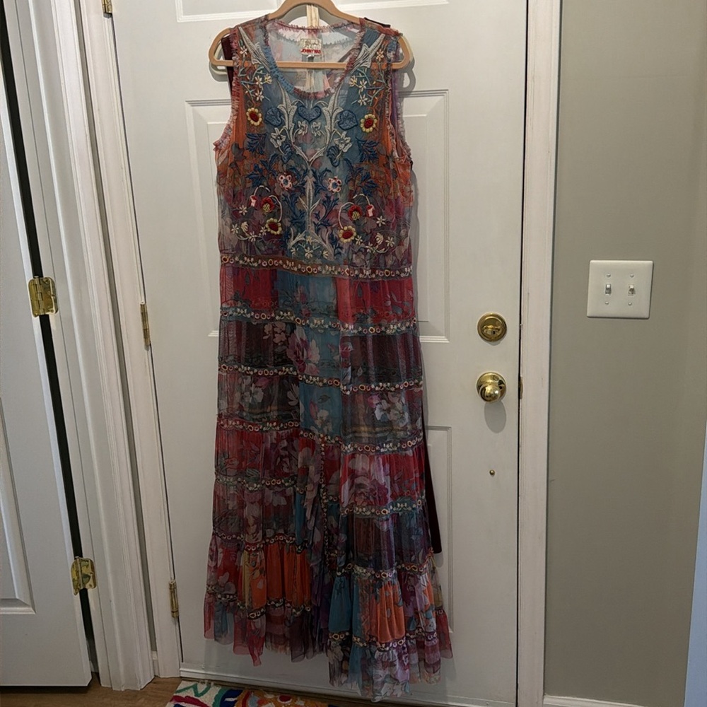 Johnny Was Biya XL embroidered long dress.